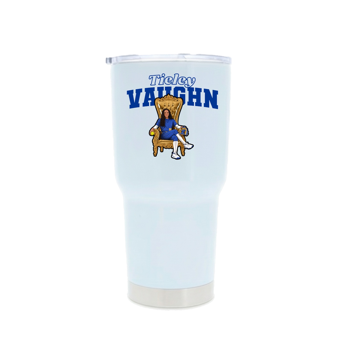 30oz Stainless Steel Tumbler — Name Arch in White
