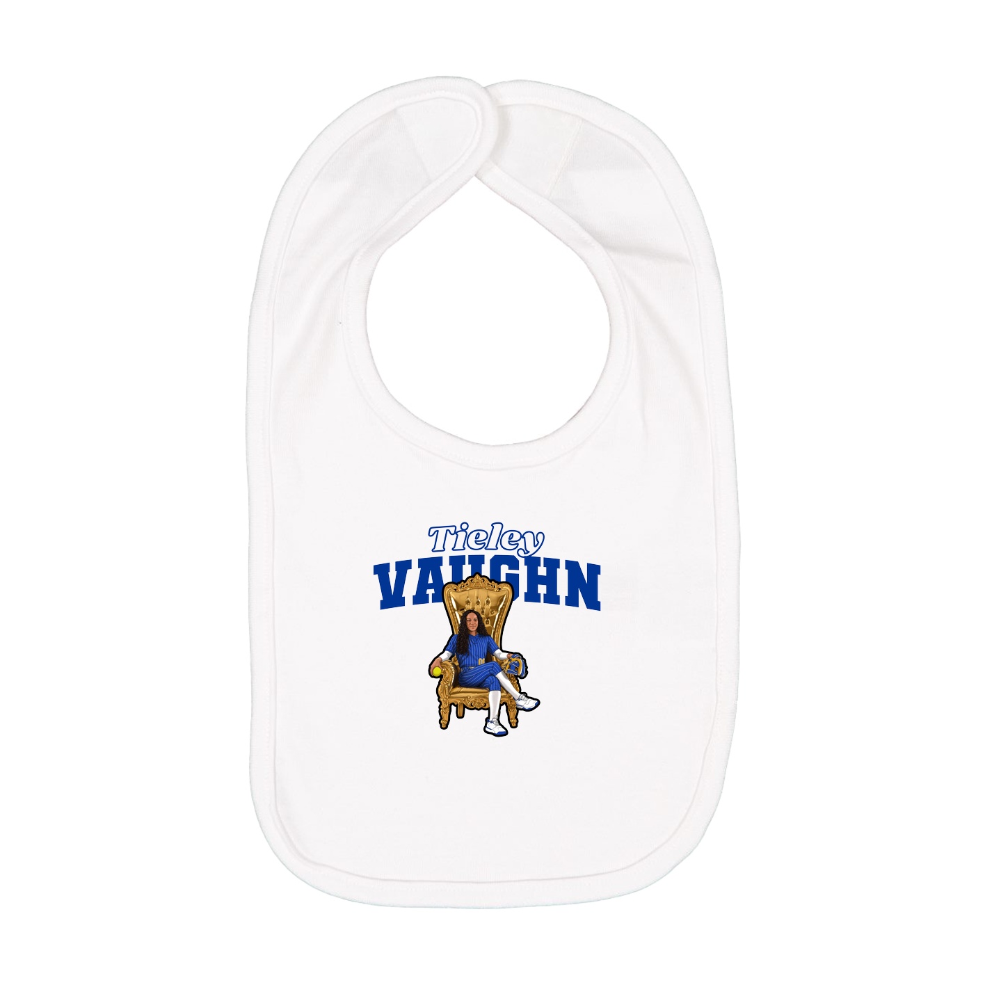 Infant Bib — Name Arch in White