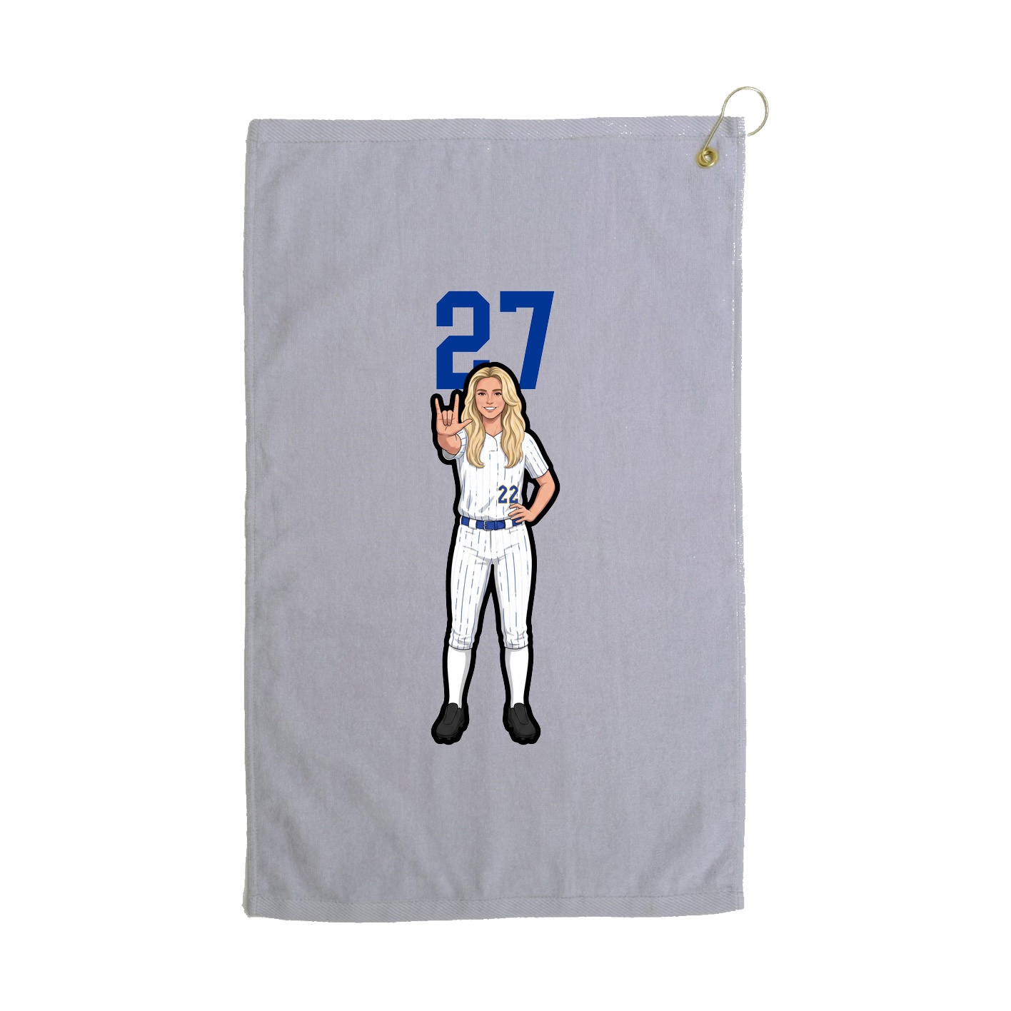 Golf Towel — Number Top in Grey