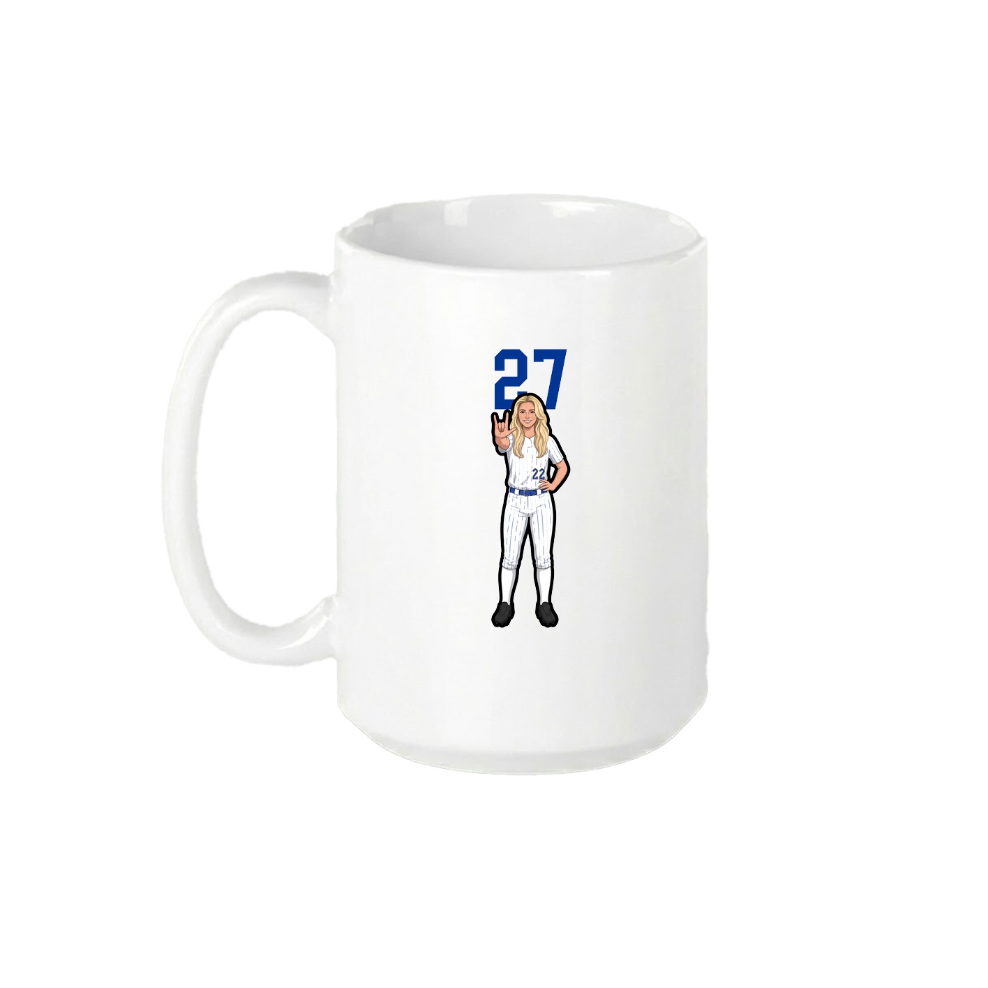 15oz Coffee Mug — Number Top in White