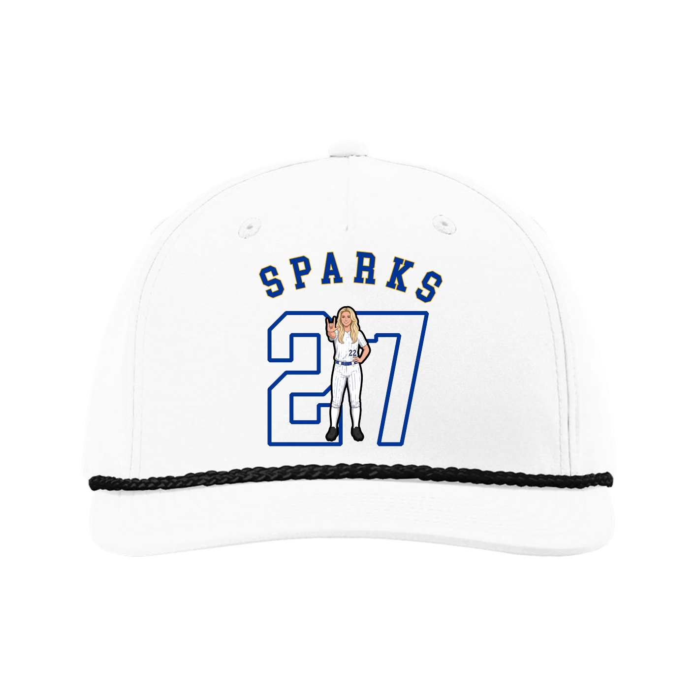 Five-Panel Classic Rope Cap — Shirsey Arch in White