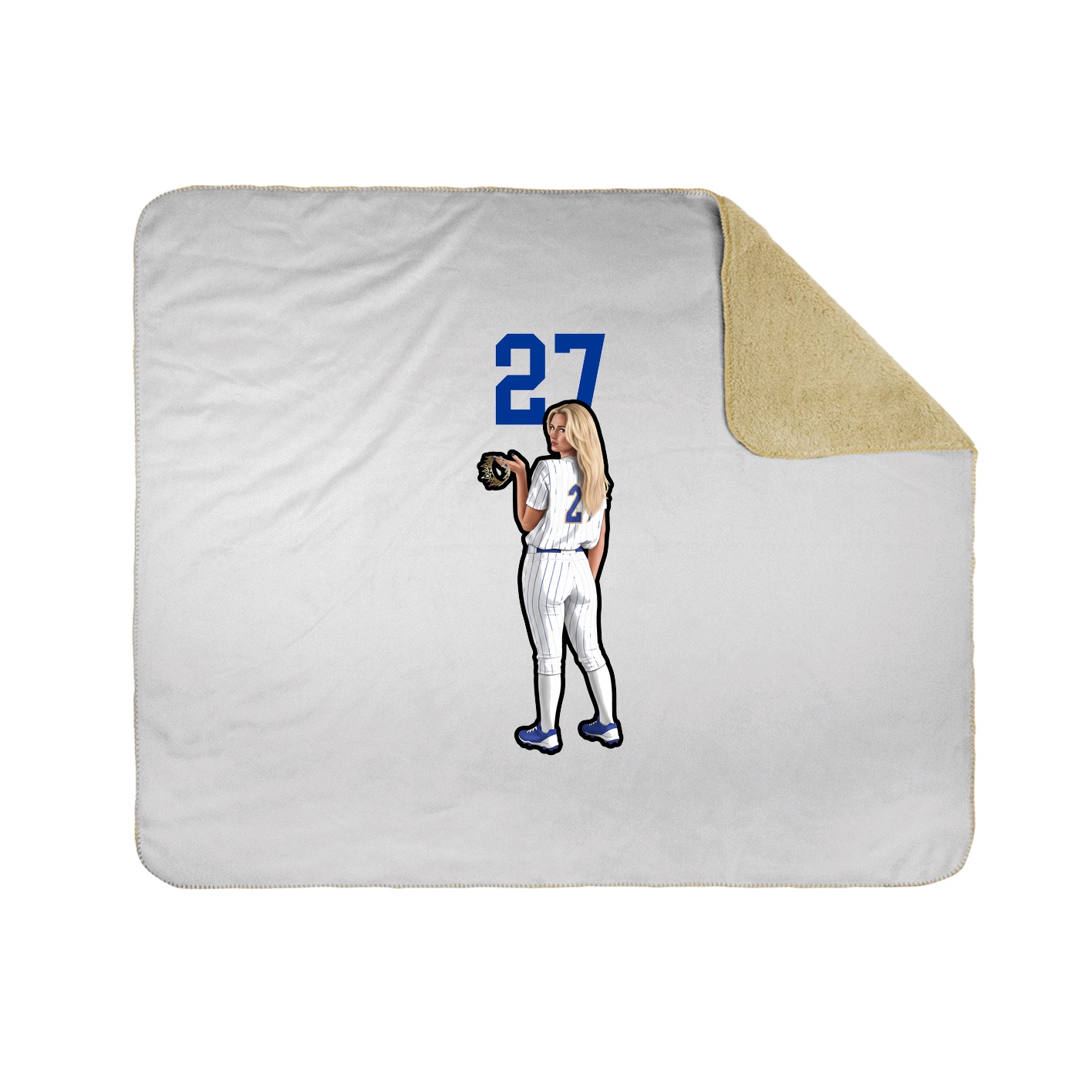 Throw Blanket — Number Top in White