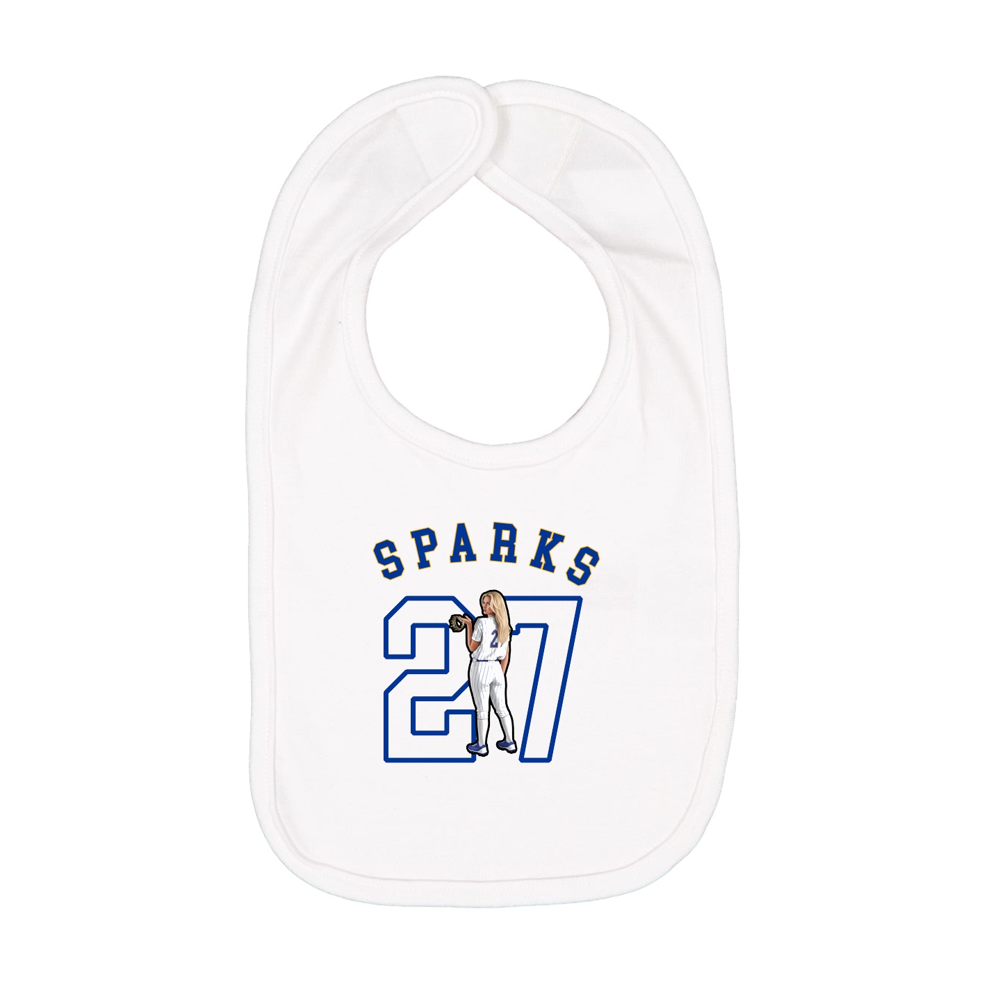 Infant Bib — Shirsey Arch in White