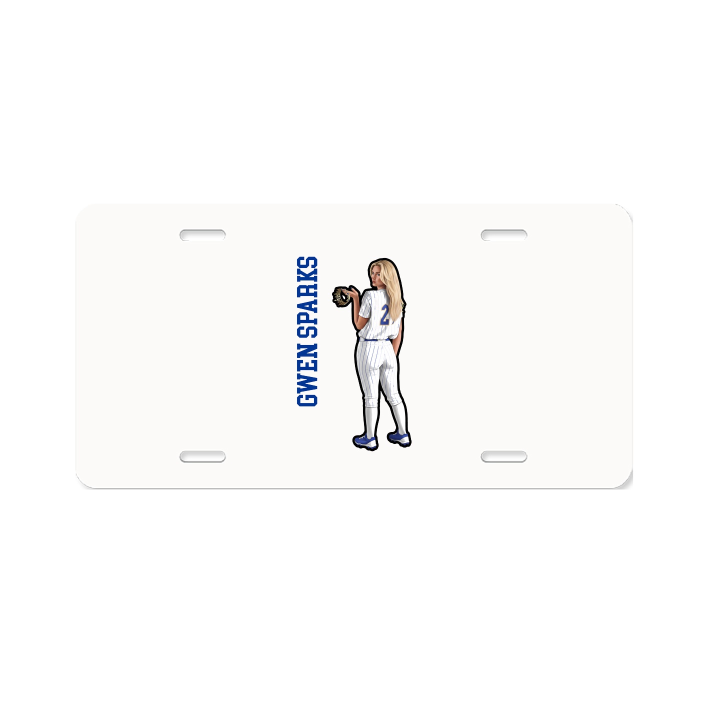 License Plate — Name Vertical in Classic