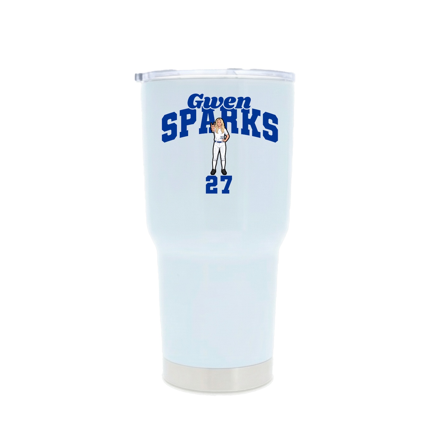30oz Stainless Steel Tumbler — Signature Arch in White