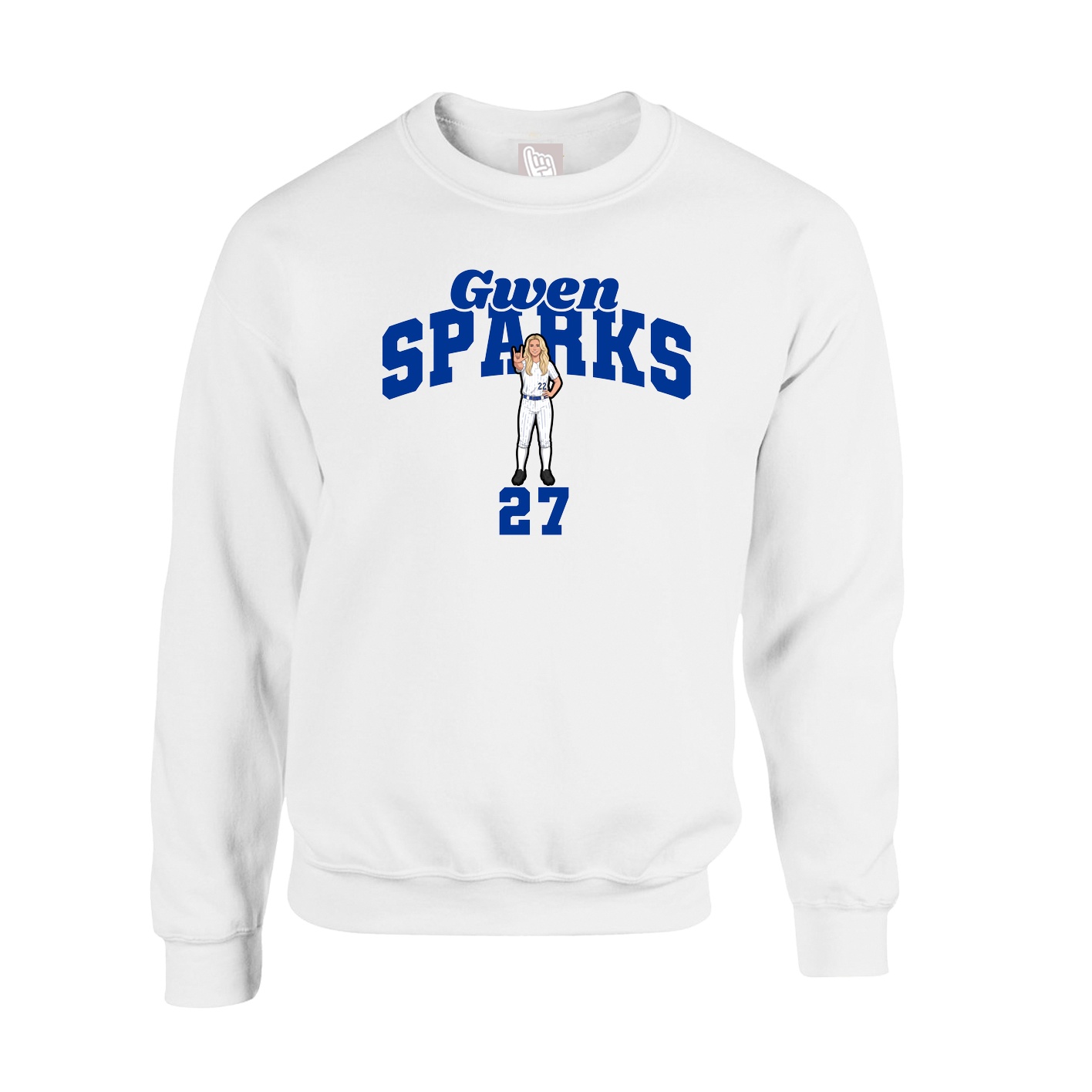 Fleece Crew — Signature Arch in White
