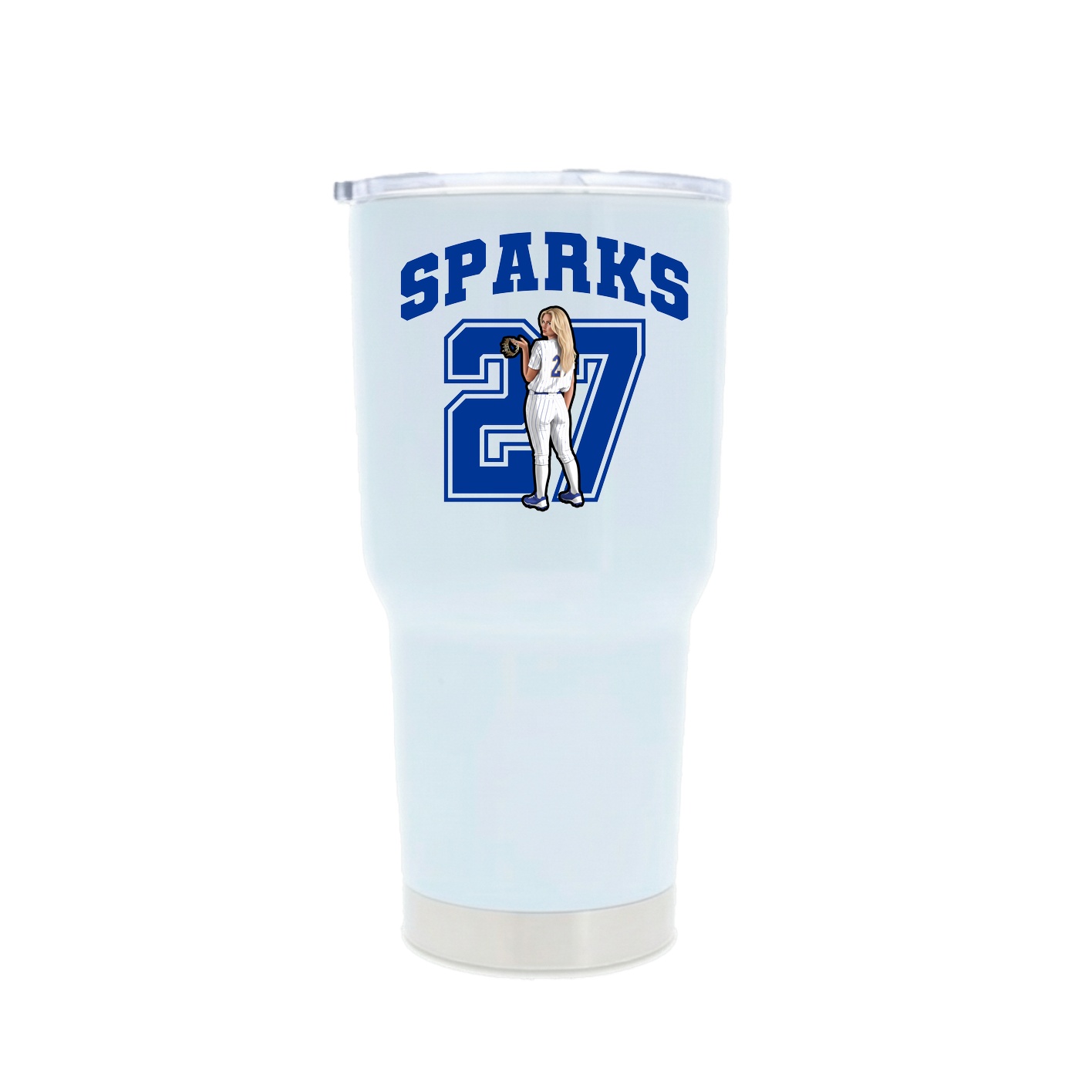 30oz Stainless Steel Tumbler — Number in White