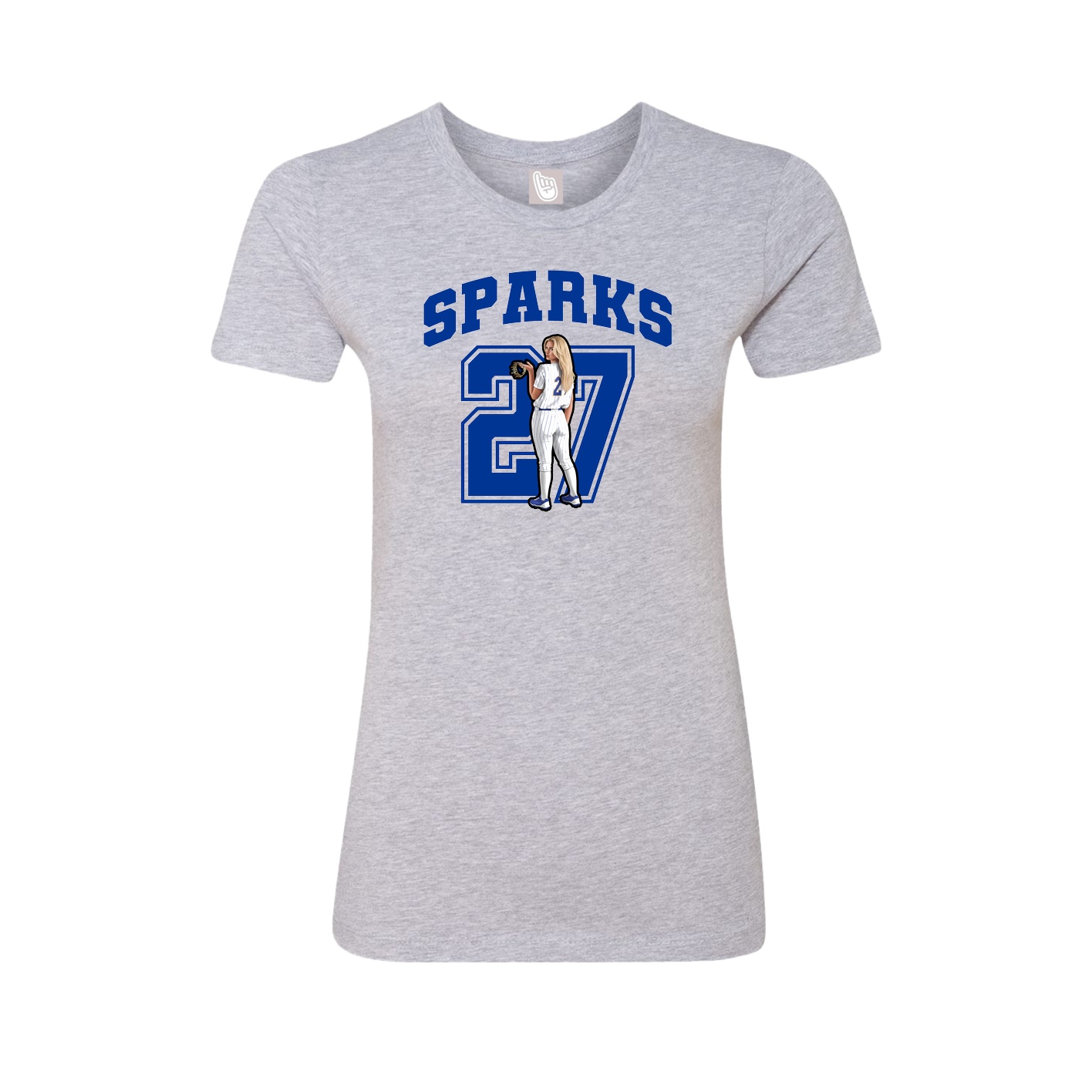 Fitted Women's Tee — Number in Grey