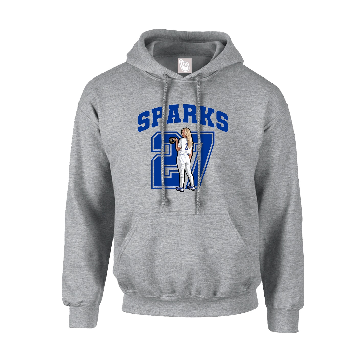 Hoodie — Number in Grey