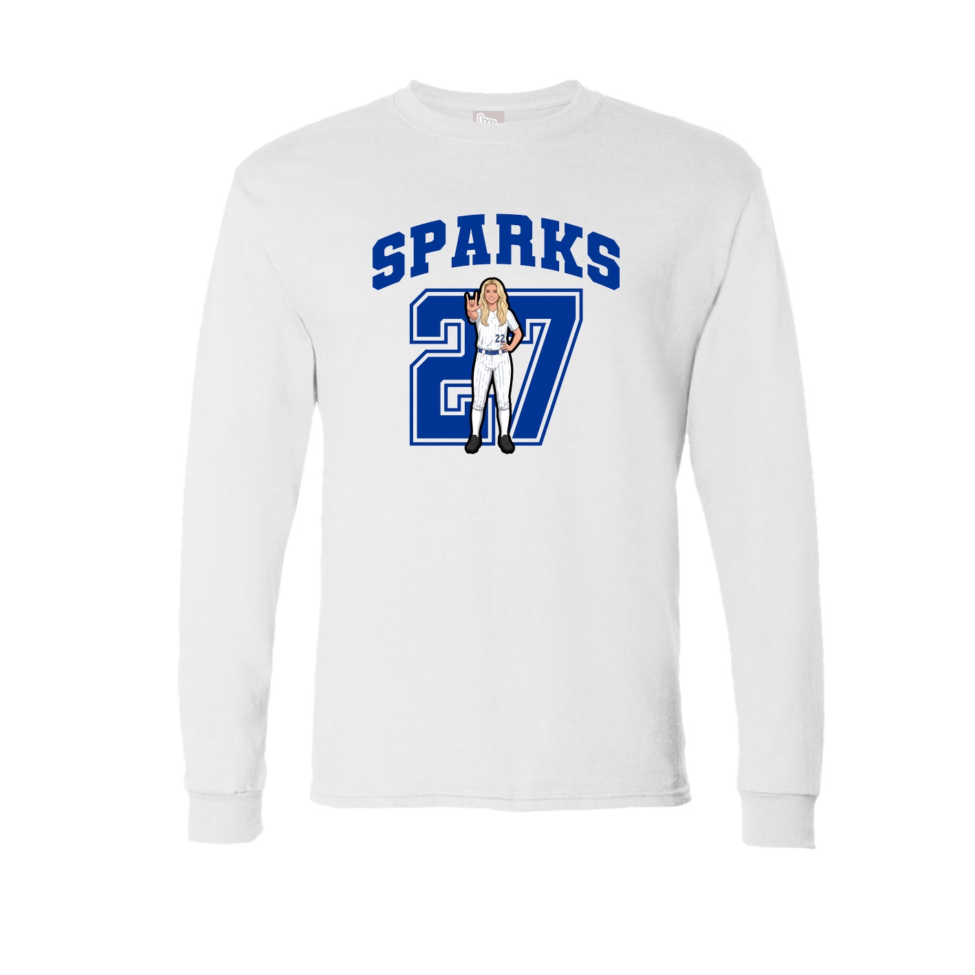 Long Sleeve Tee — Number in White