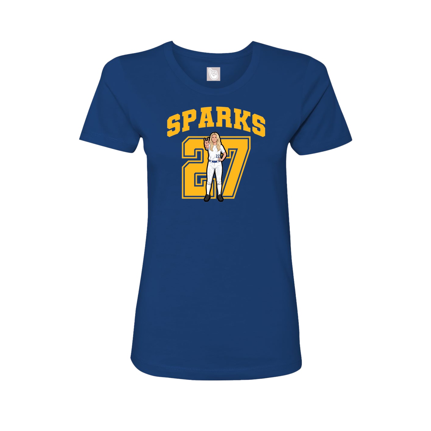 Fitted Women's Tee — Number in Royal