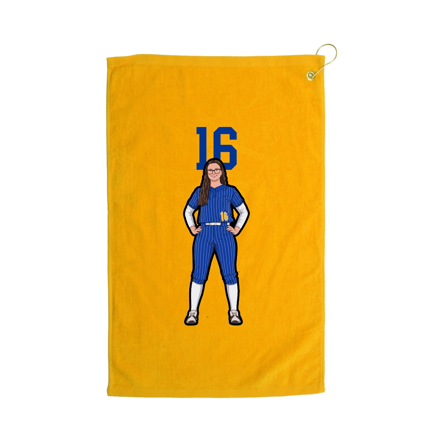 Golf Towel — Number Top in Gold
