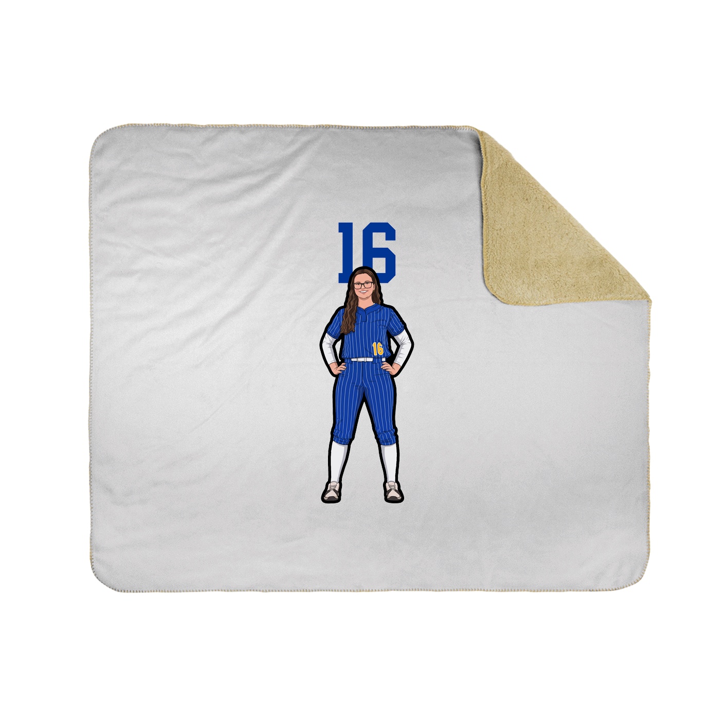 Throw Blanket — Number Top in White