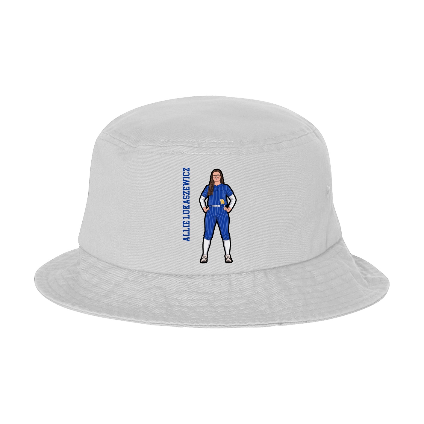 Bucket Cap — Name Vertical in White