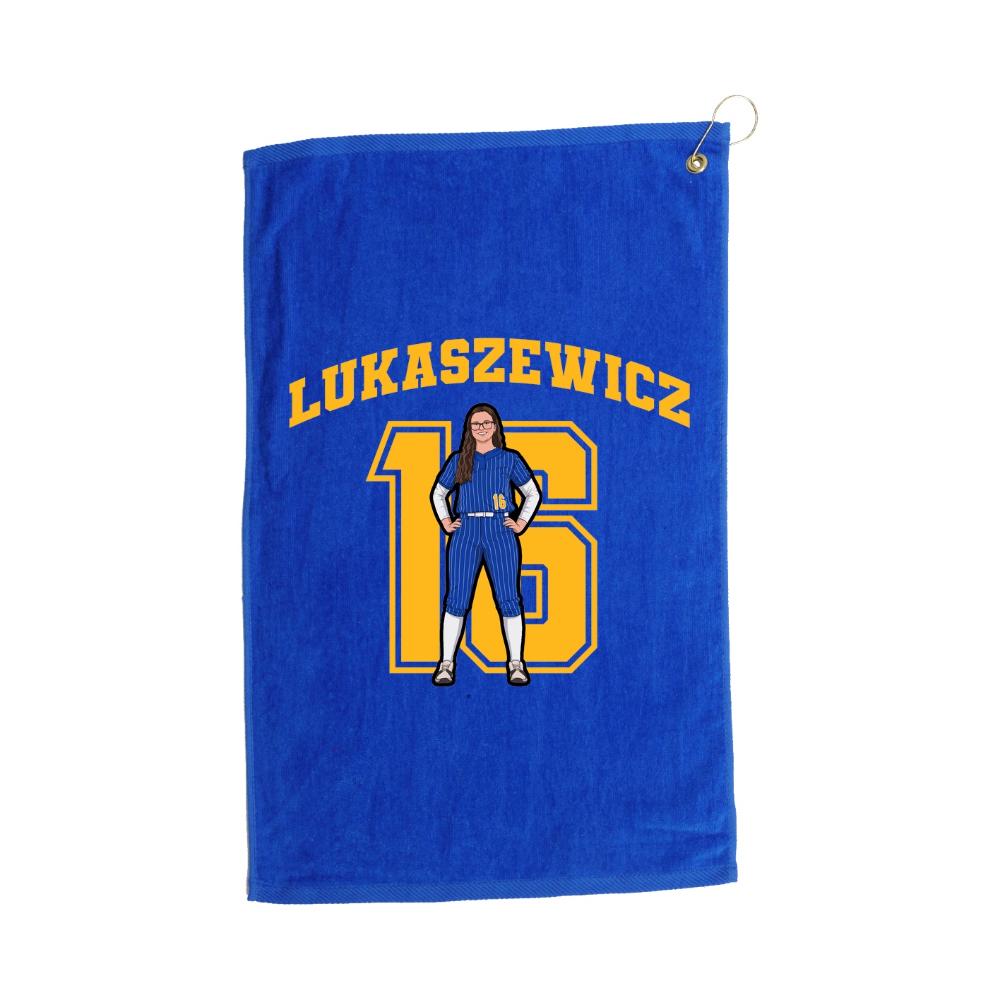 Golf Towel — Number in Royal