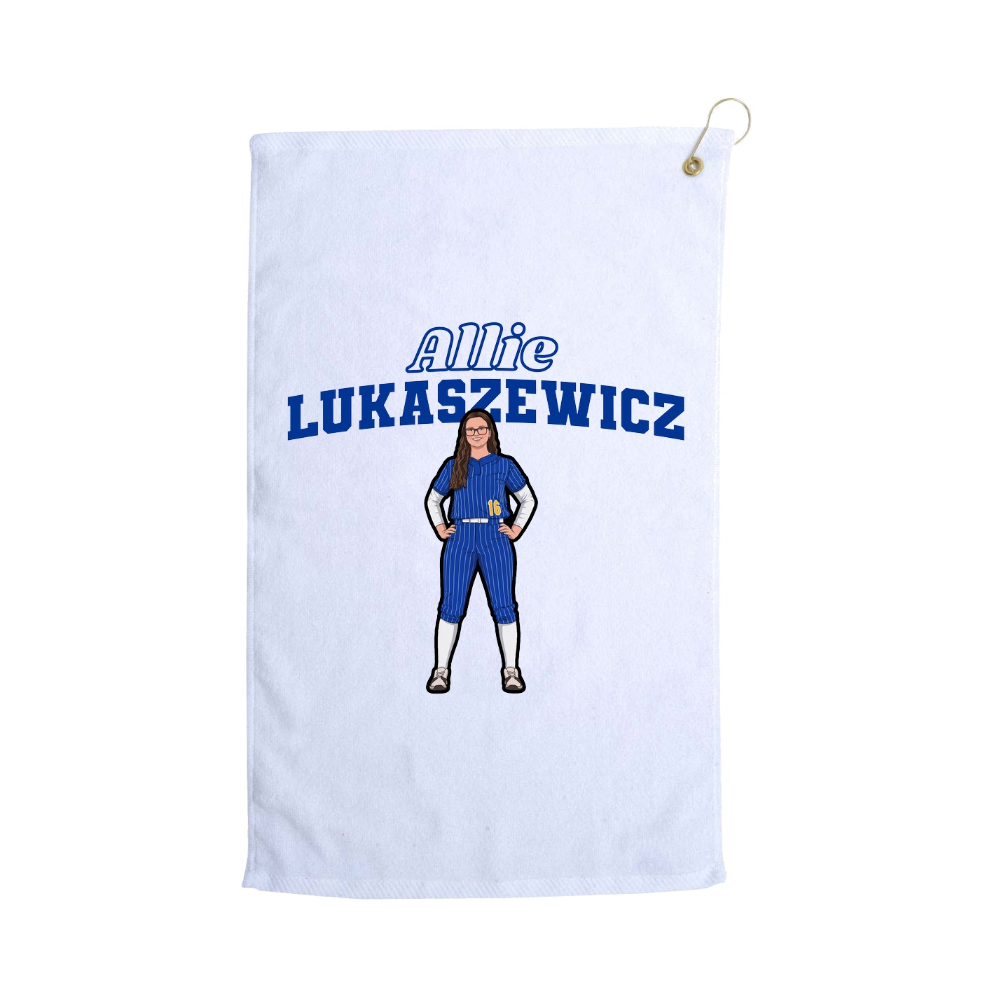 Golf Towel — Name Arch in White