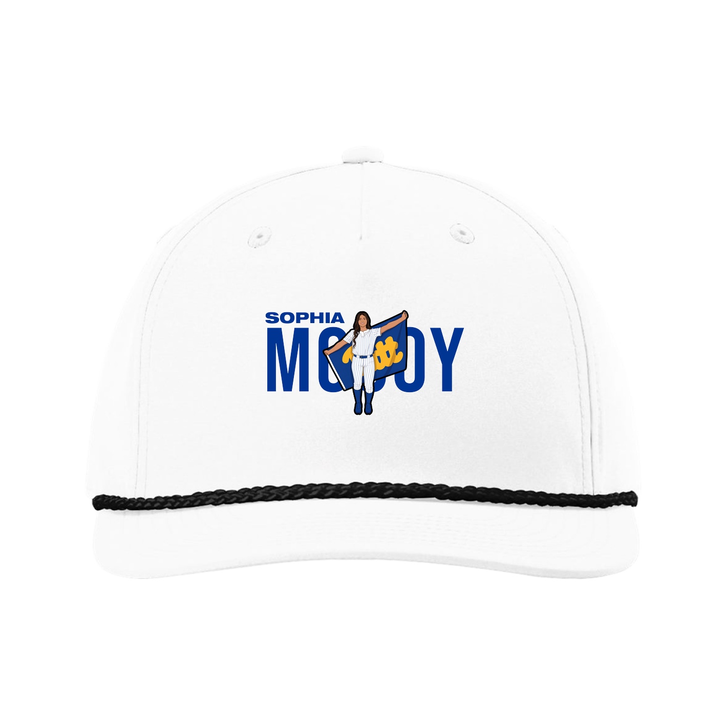 Five-Panel Classic Rope Cap — Player Name in White