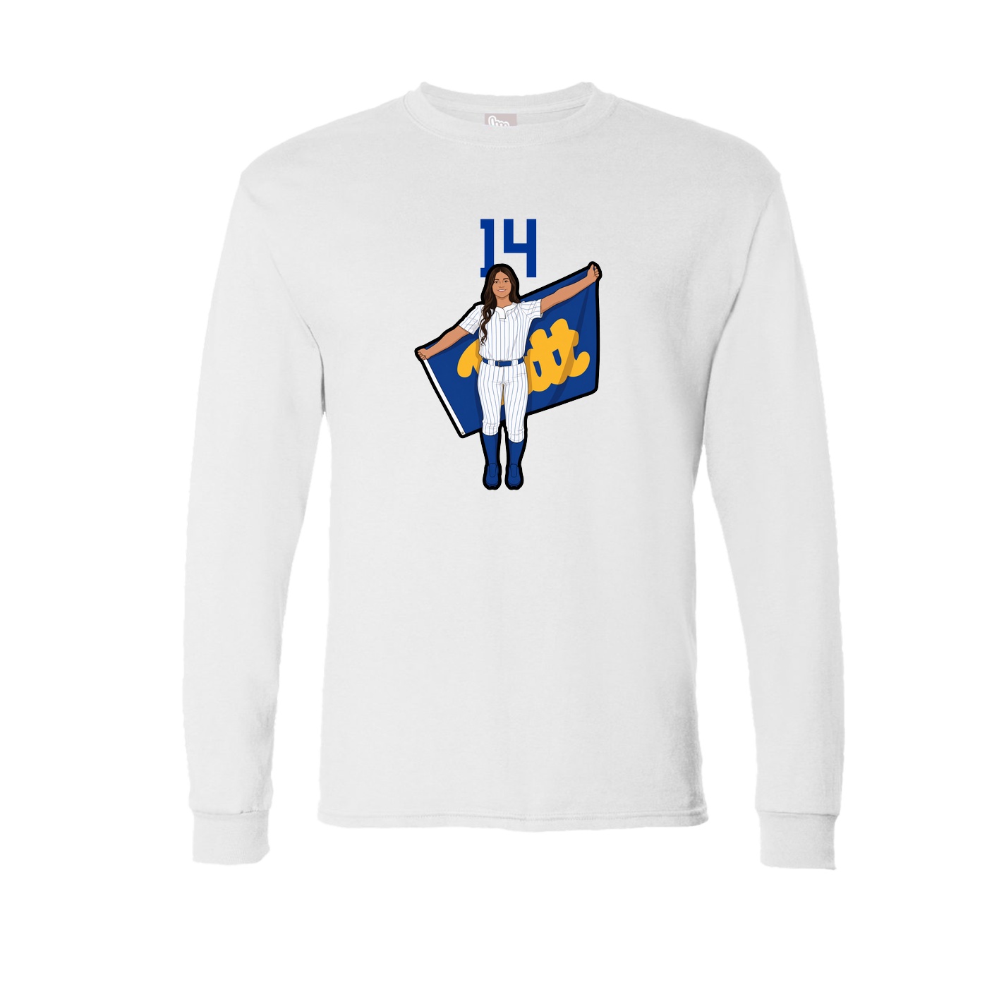 Long Sleeve Tee — Number Top in White