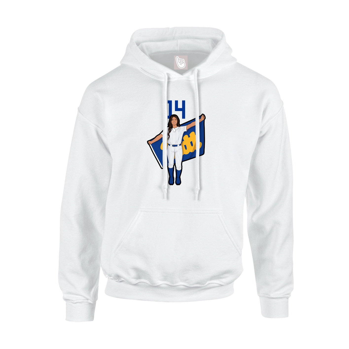 Youth Hoodie — Number Top in White