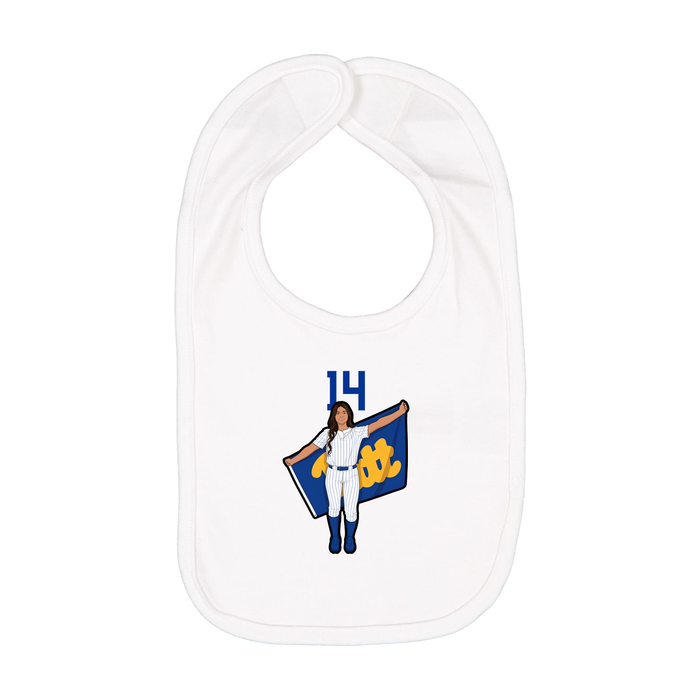 Infant Bib — Number Top in White