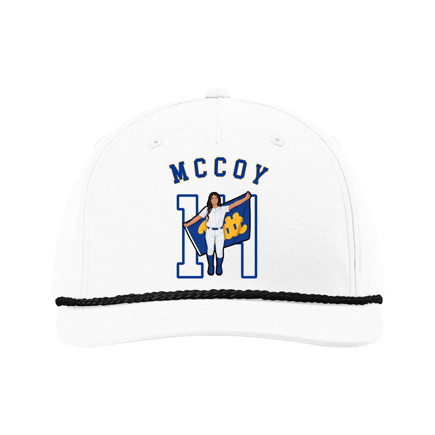 Five-Panel Classic Rope Cap — Shirsey Arch in White