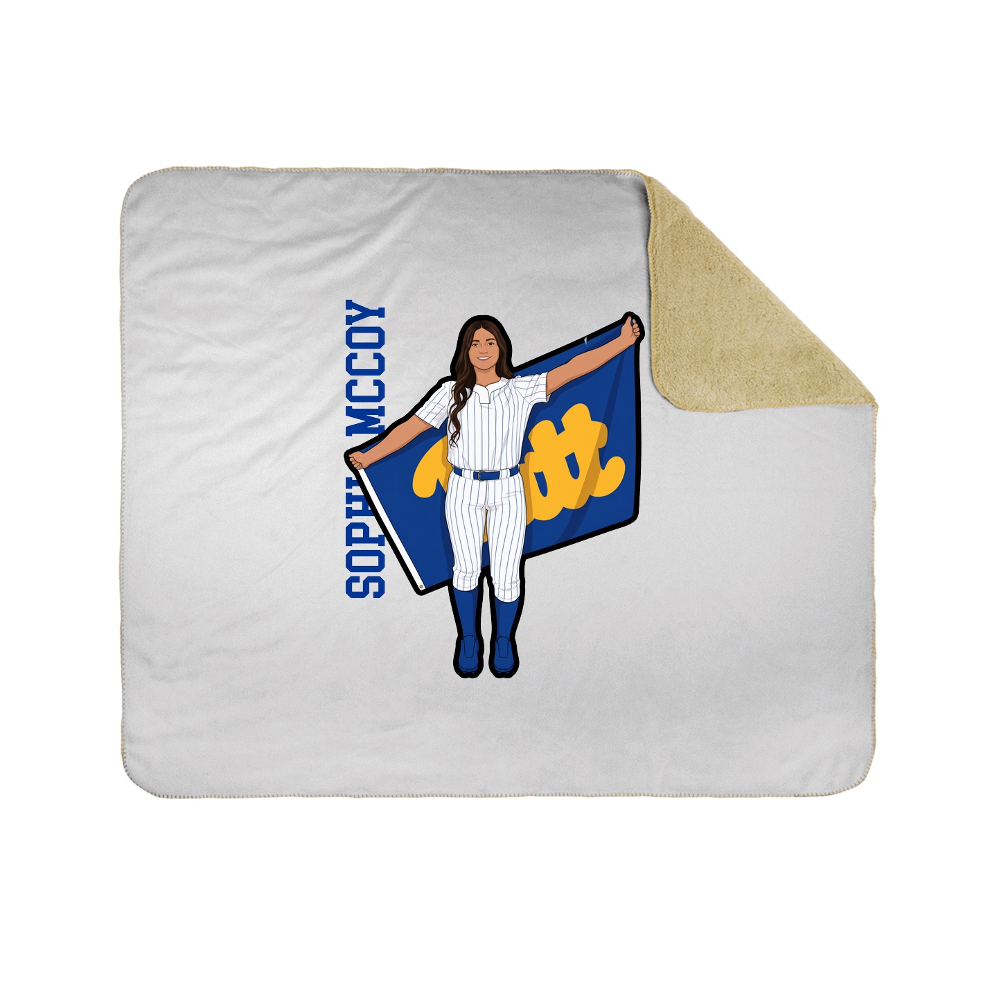 Throw Blanket — Name Vertical in White