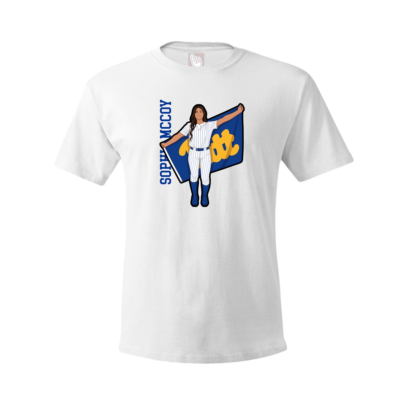 Tee — Name Vertical in White