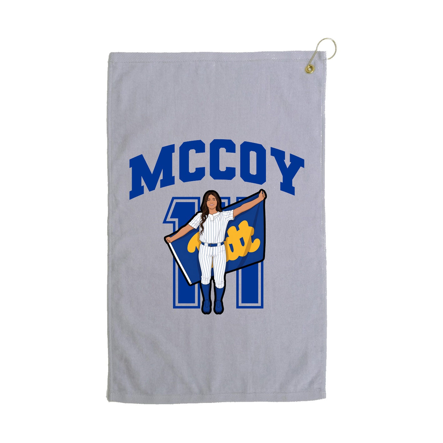 Golf Towel — Number in Grey