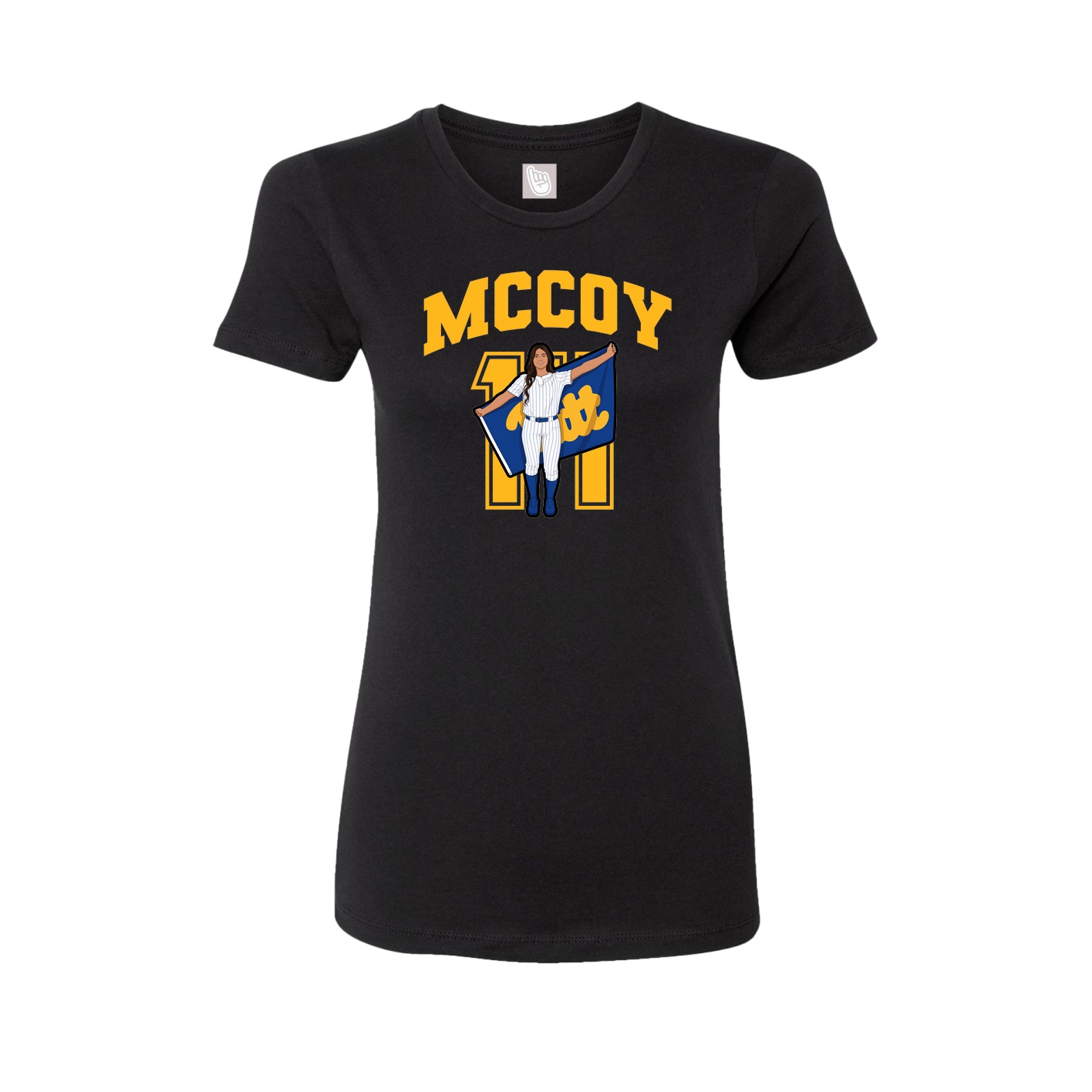 Fitted Women's Tee — Number in Black