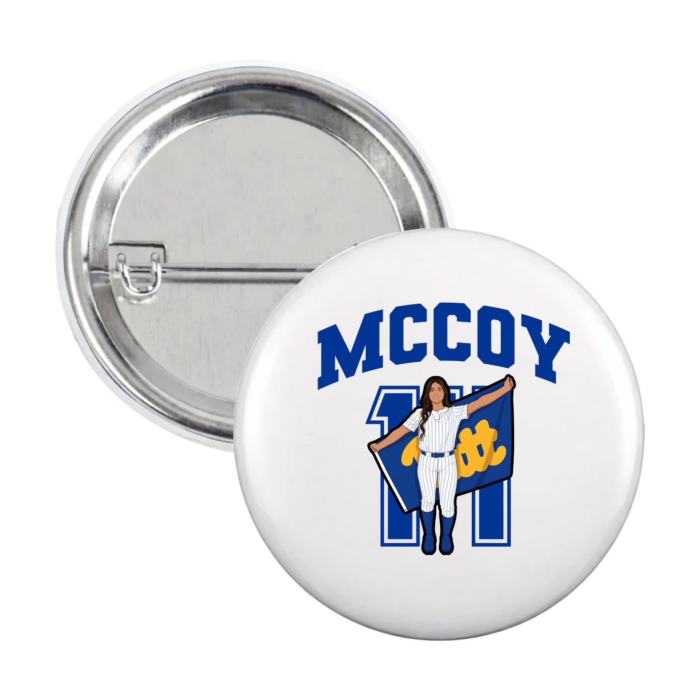 Game Day Button — Number in White