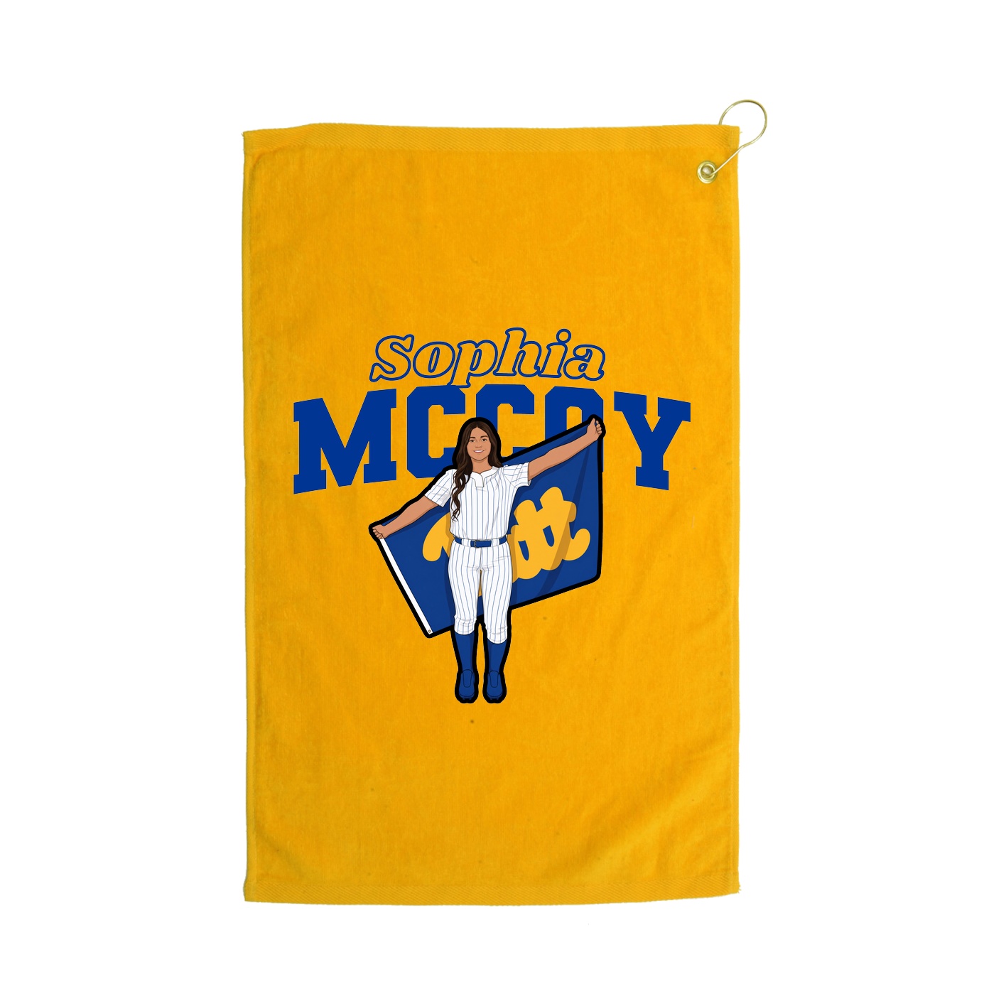 Golf Towel — Name Arch in Gold