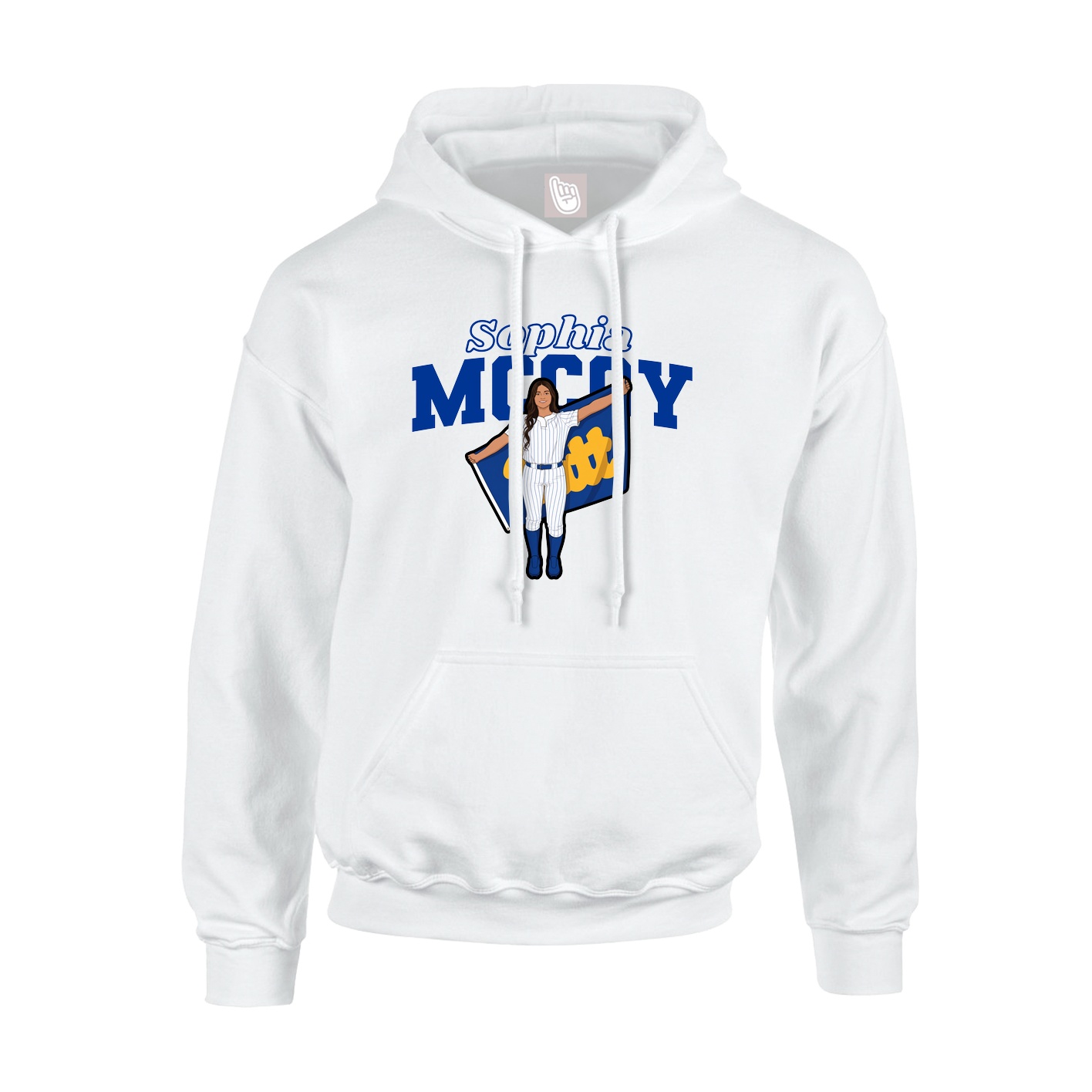 Hoodie — Name Arch in White