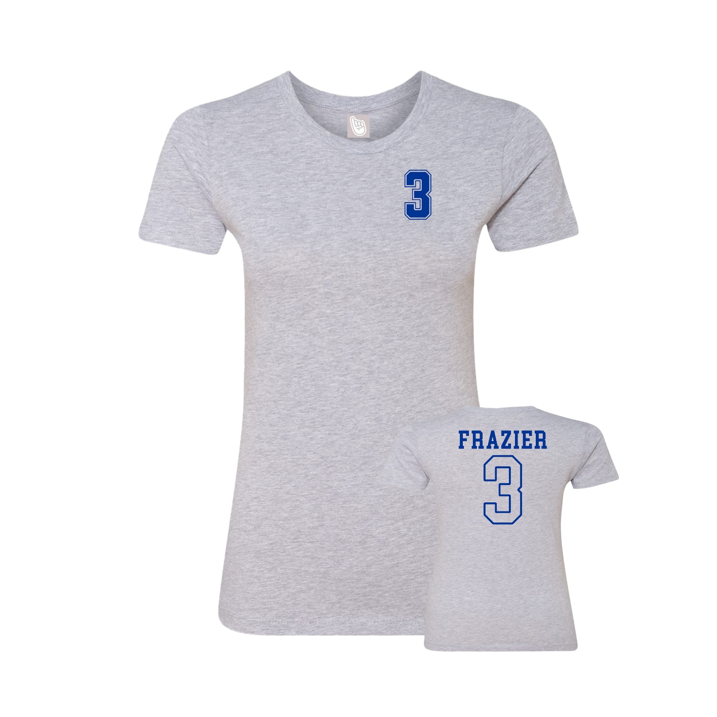 Fitted Women's Tee — Chest Back in Grey