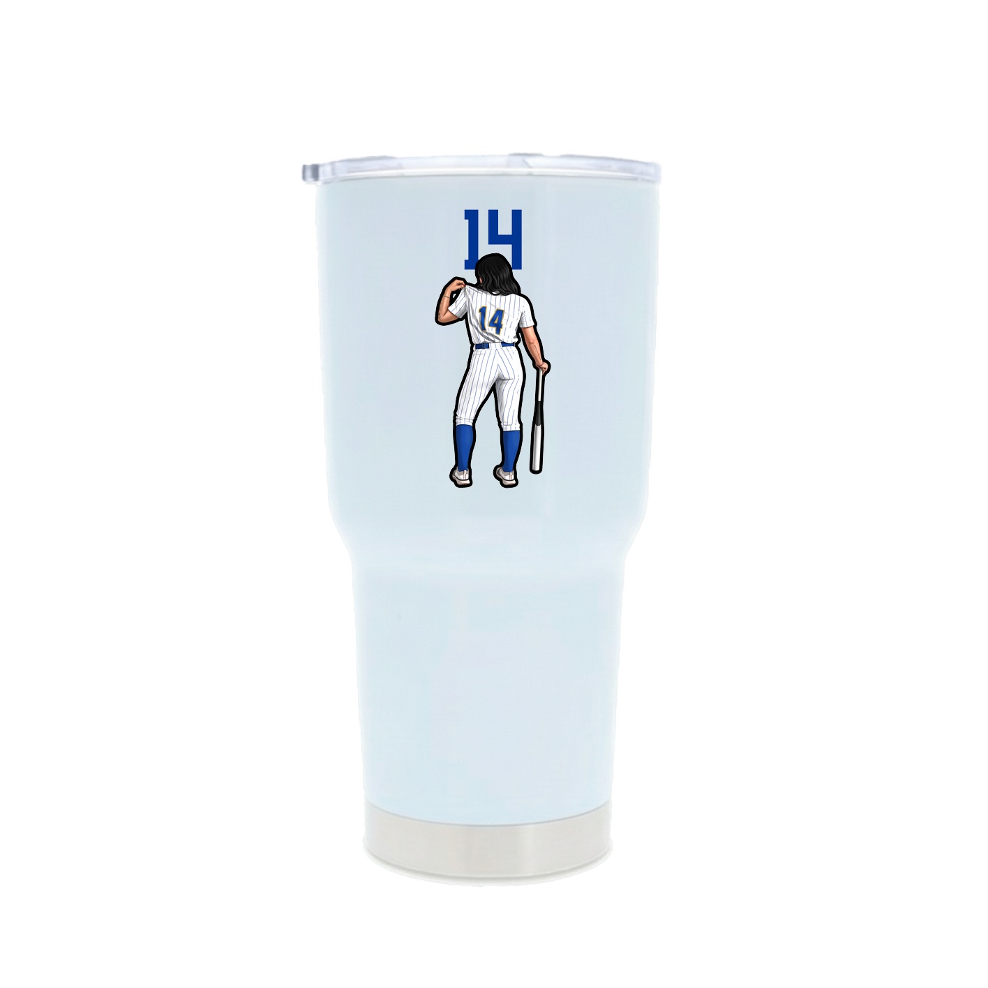 30oz Stainless Steel Tumbler — Number Top in White