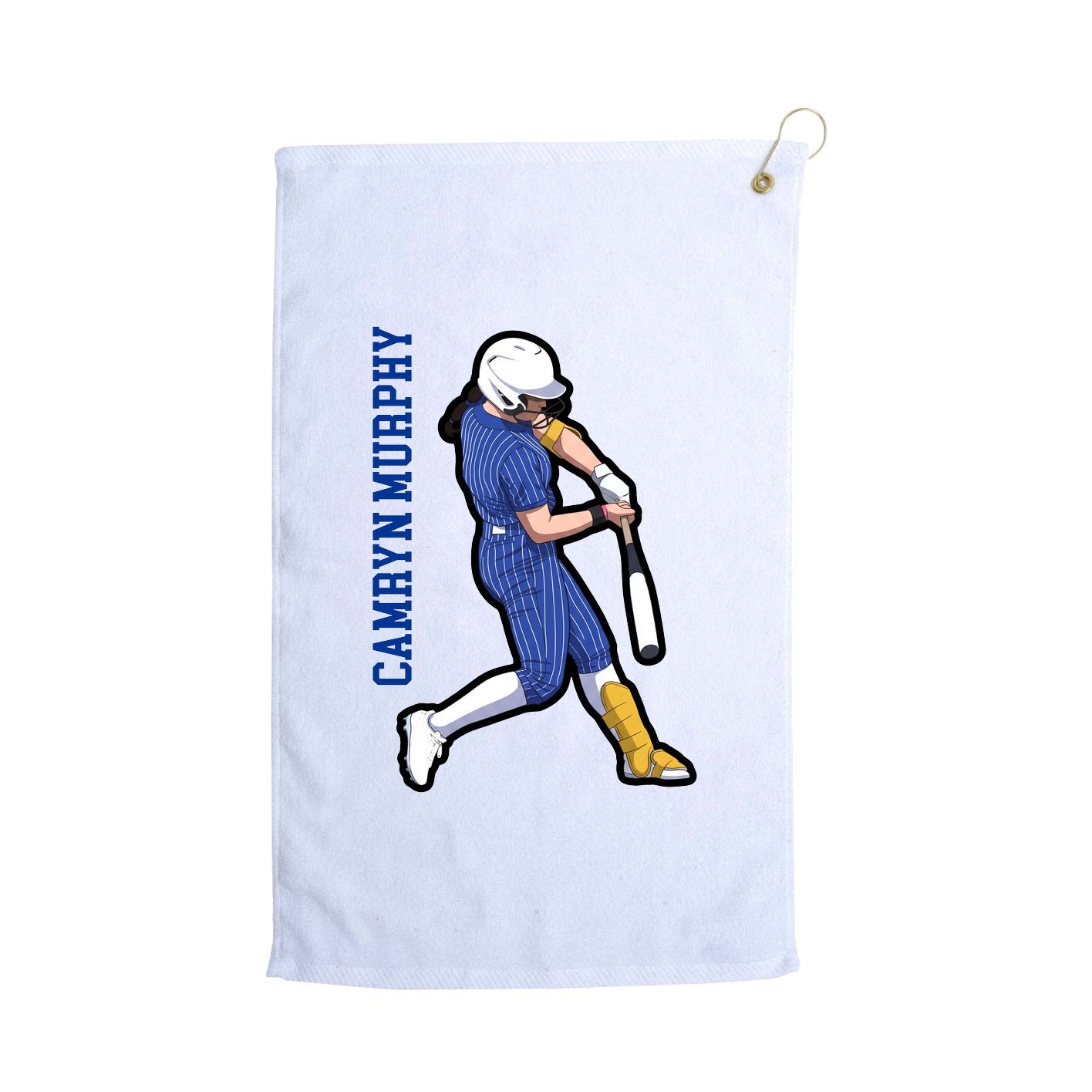 Golf Towel — Name Vertical in White