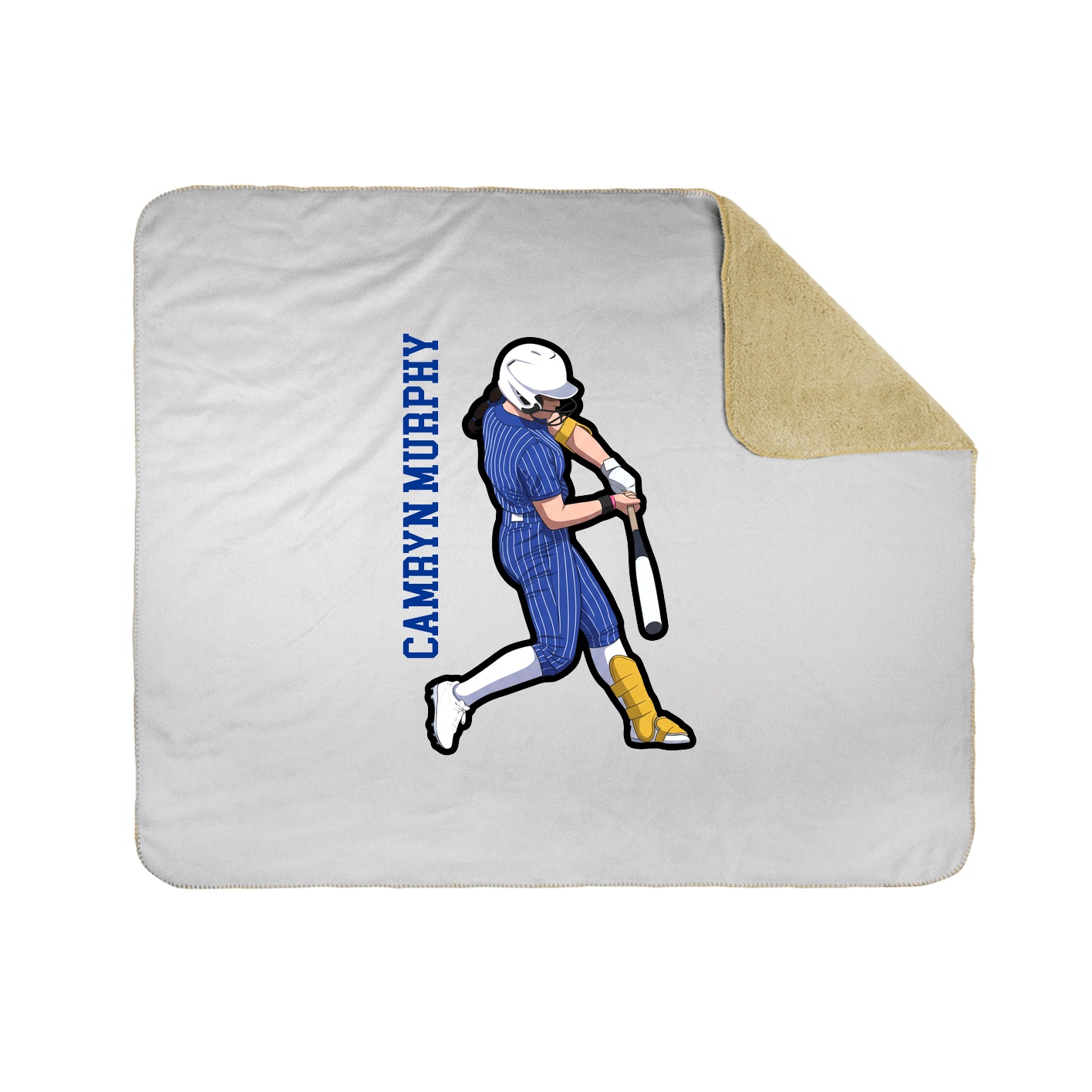 Throw Blanket — Name Vertical in White