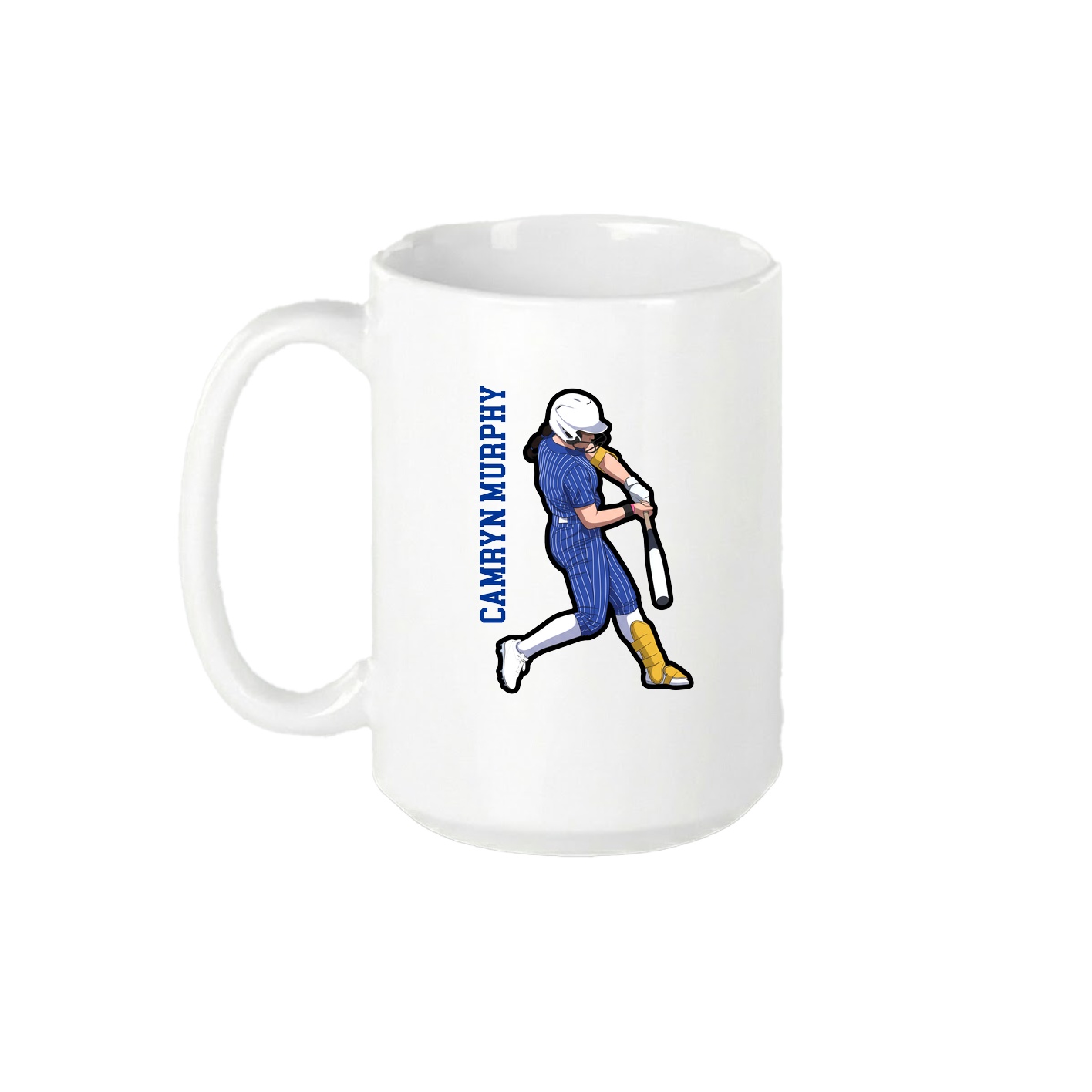15oz Coffee Mug — Name Vertical in White