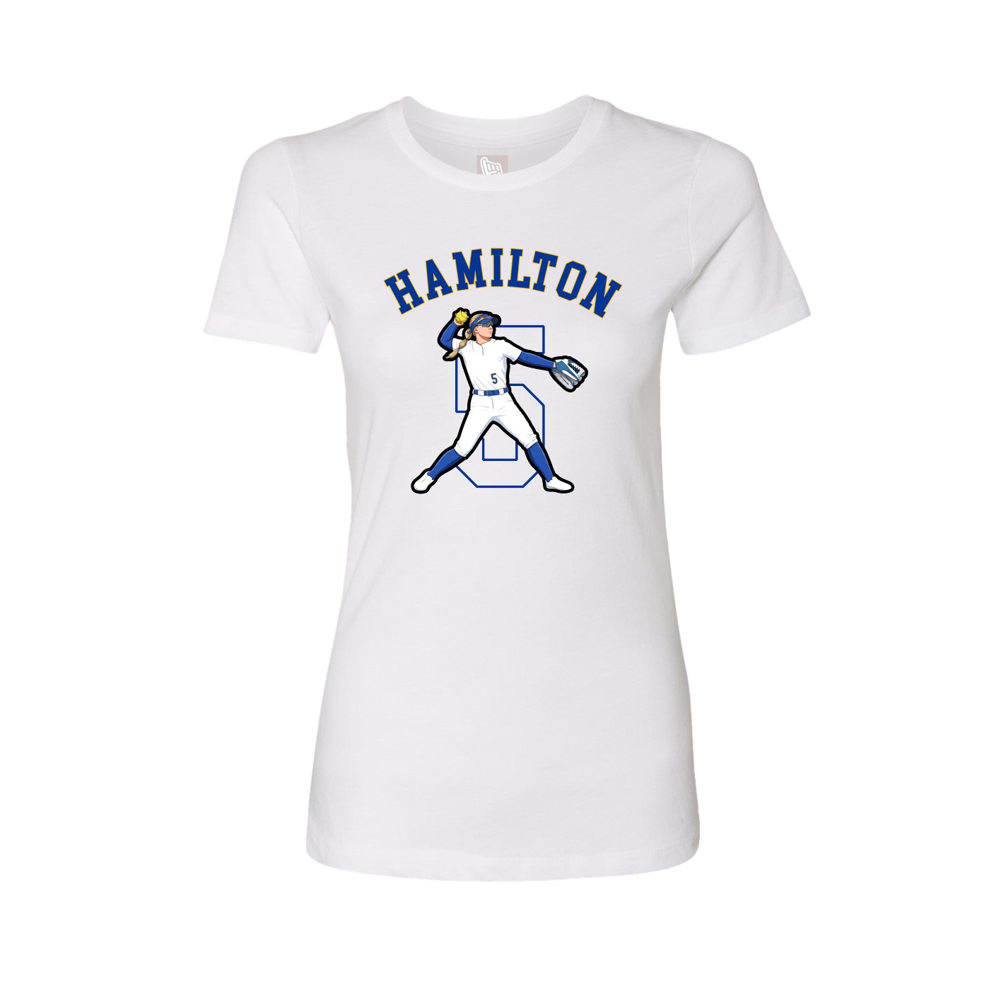 Fitted Women's Tee — Shirsey Arch in White