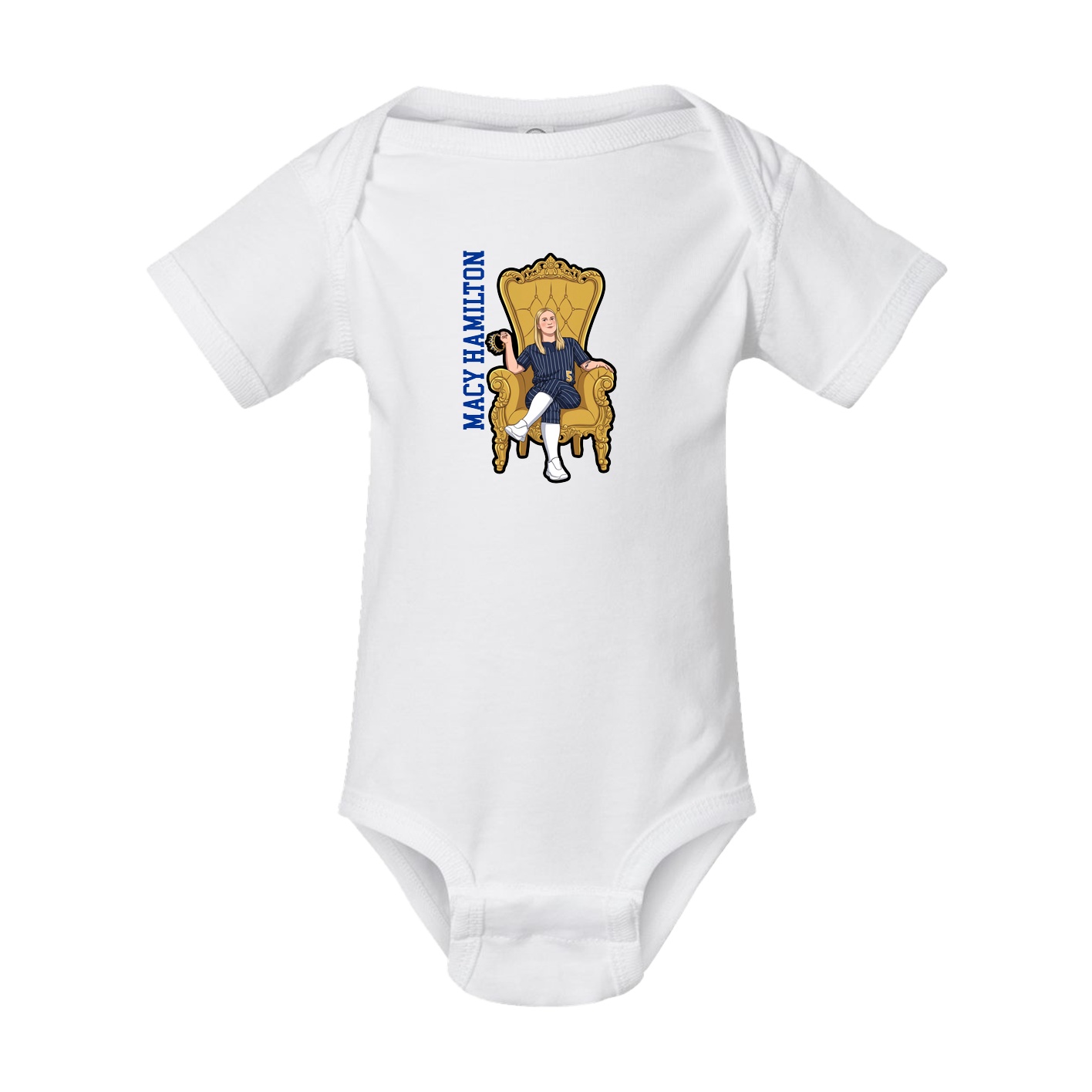 Baby Onesie — Name Vertical in White