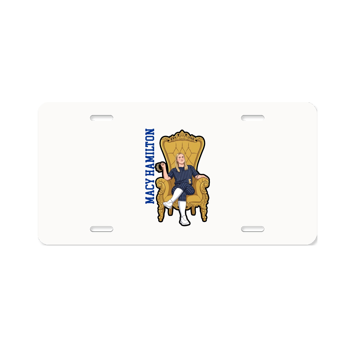 License Plate — Name Vertical in Classic