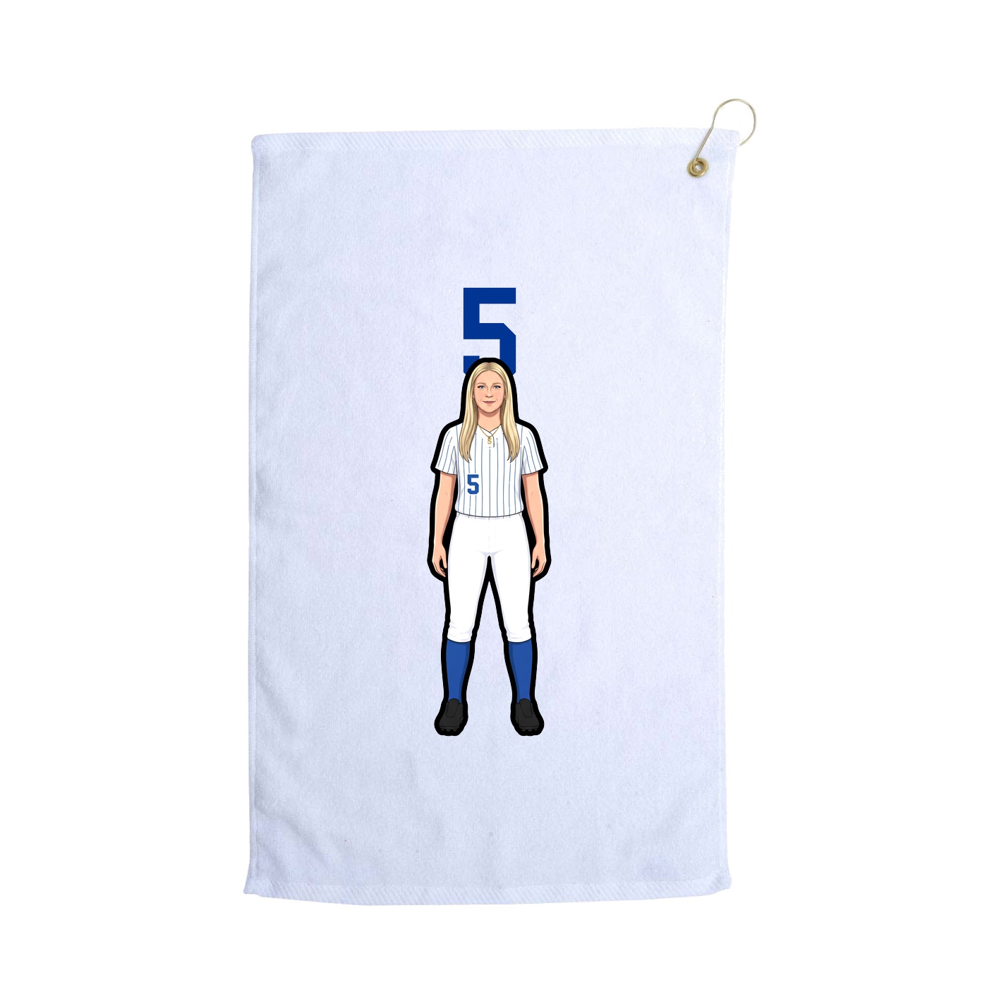 Golf Towel — Number Top in White
