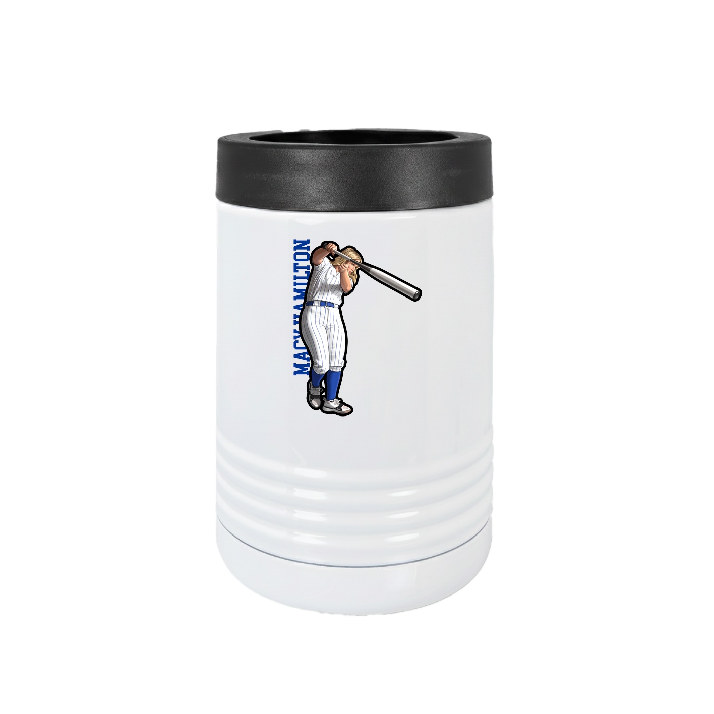 Beverage Holder — Name Vertical in White