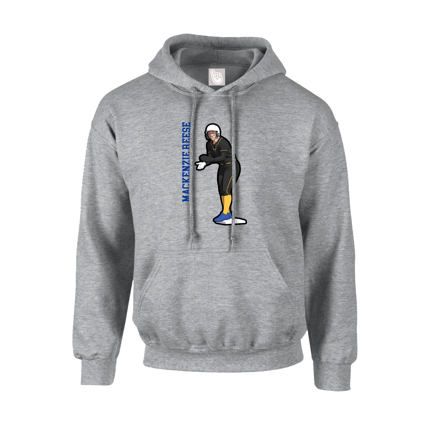 Youth Hoodie — Name Vertical in Grey