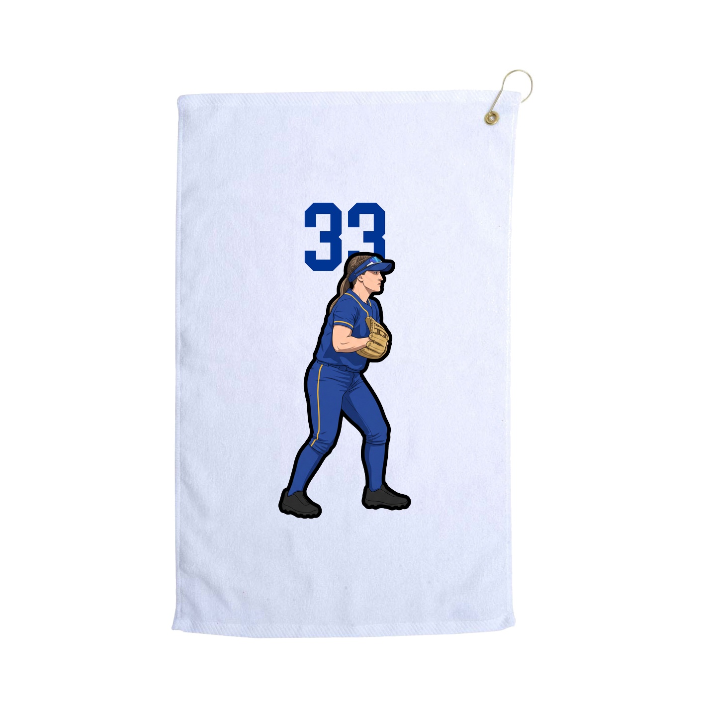 Golf Towel — Number Top in White
