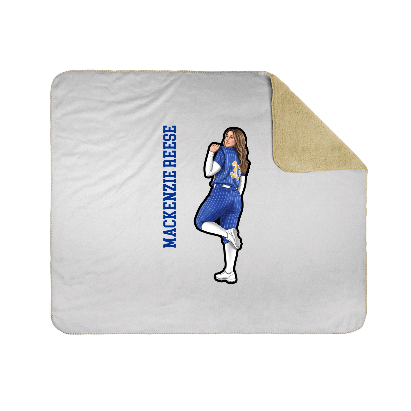 Throw Blanket — Name Vertical in White