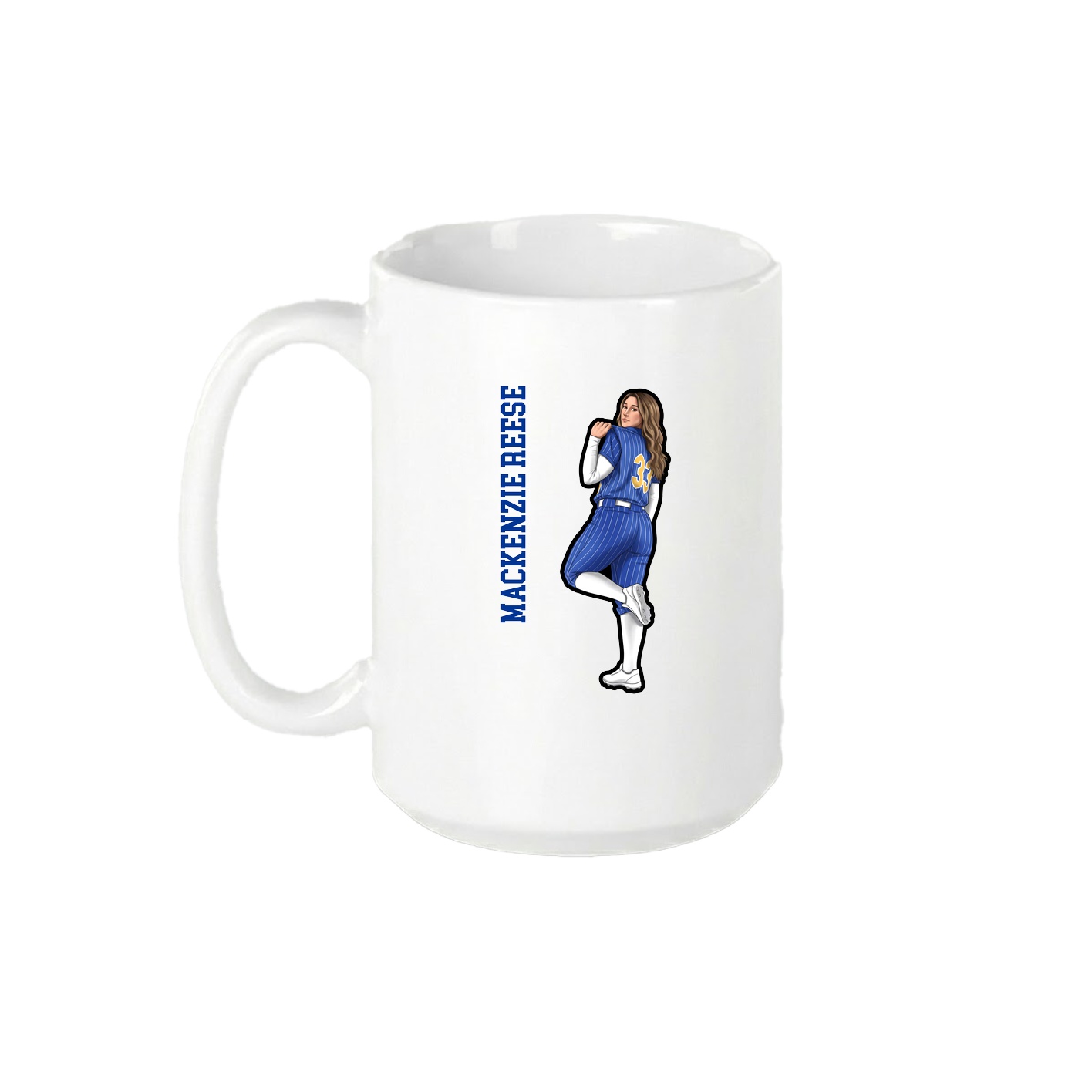 15oz Coffee Mug — Name Vertical in White