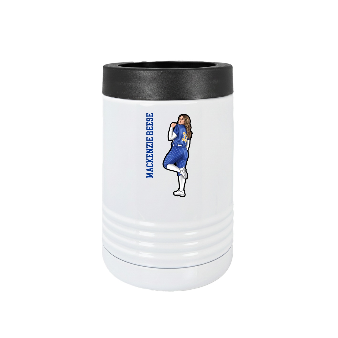 Beverage Holder — Name Vertical in White