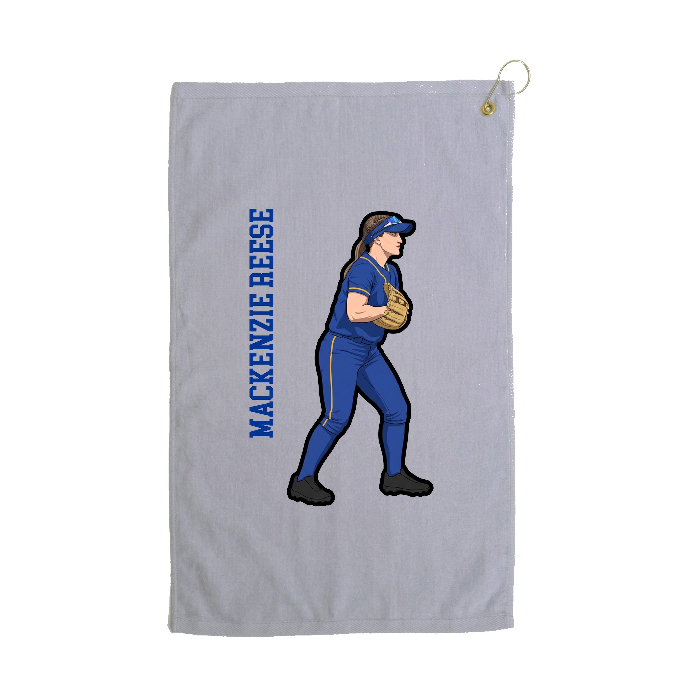 Golf Towel — Name Vertical in Grey