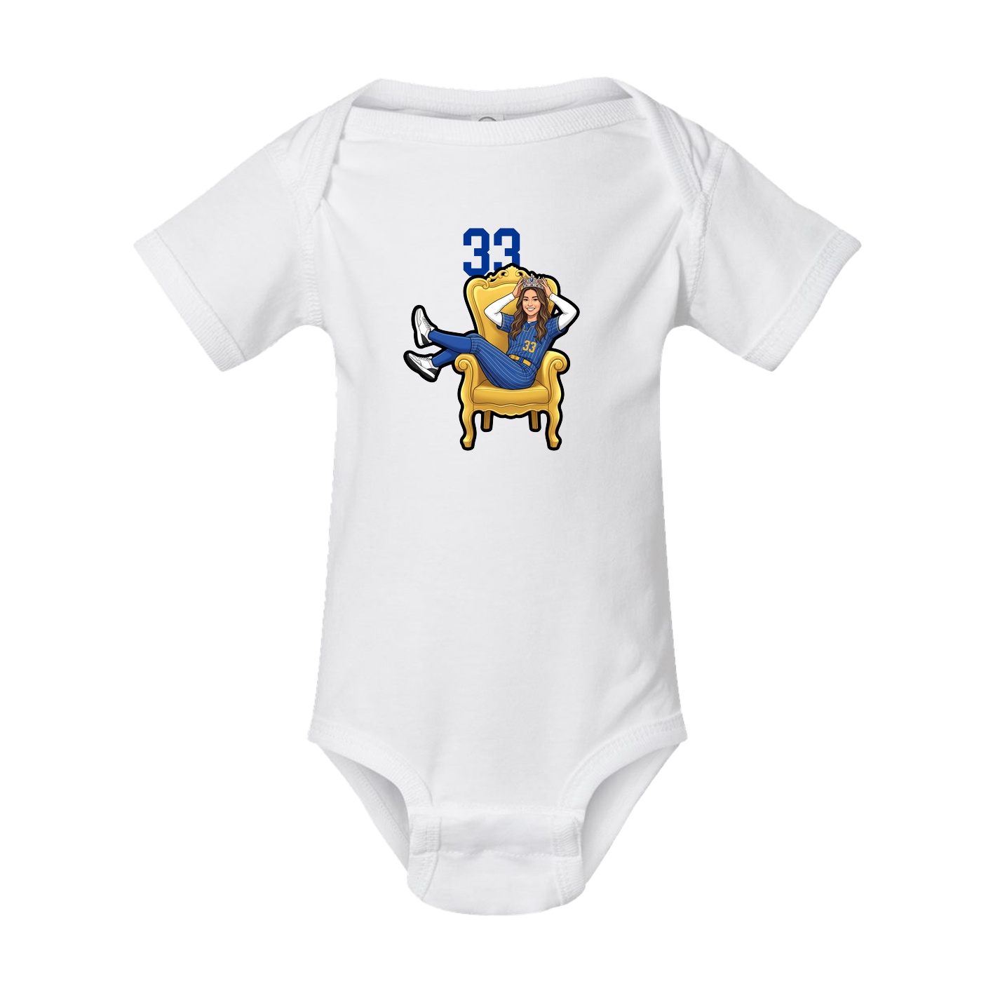 Baby Onesie — Number Top in White