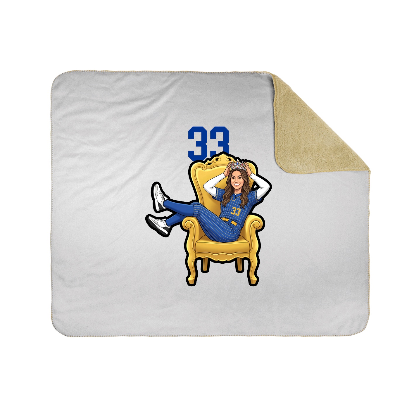 Throw Blanket — Number Top in White